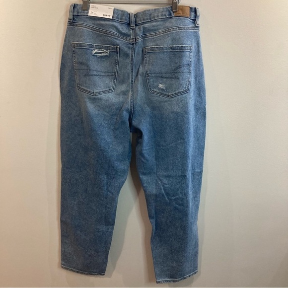 AMERICAN EAGLE Sz 16S Curvy Mom Jeans in Blue Breeze Distressed New With  Tags - Picture 12 of 16
